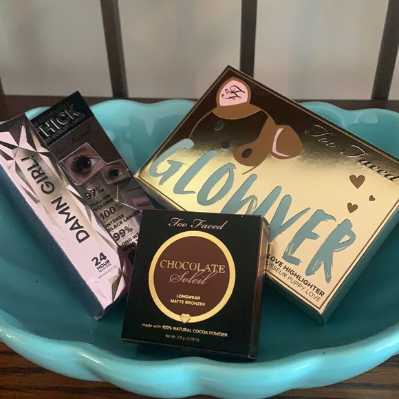 Too Faced Glowver, bronzer and mascara